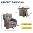 thumbnail image 4 of Bellefurn Outdoor Patio Furniture Set with Fire Pit Table,Outdoor Furniture Set with Swivel Chairs Set of 4,PE Wicker Rattan Patio Conversation Sets for Porch Balcony Patio Deck, 4 of 12