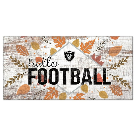 Las Vegas Raiders 6'' x 12'' Hello Football Wall Art