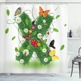 thumbnail image 1 of Ambesonne Letter X Shower Curtain, Spring Themed Alphabet, 69"Wx84"L, Green Multicolor, 1 of 3