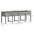 thumbnail image 3 of Outsunny Extra Large Wooden Planter Box with Legs & Drain Holes, Grey, 3 of 10