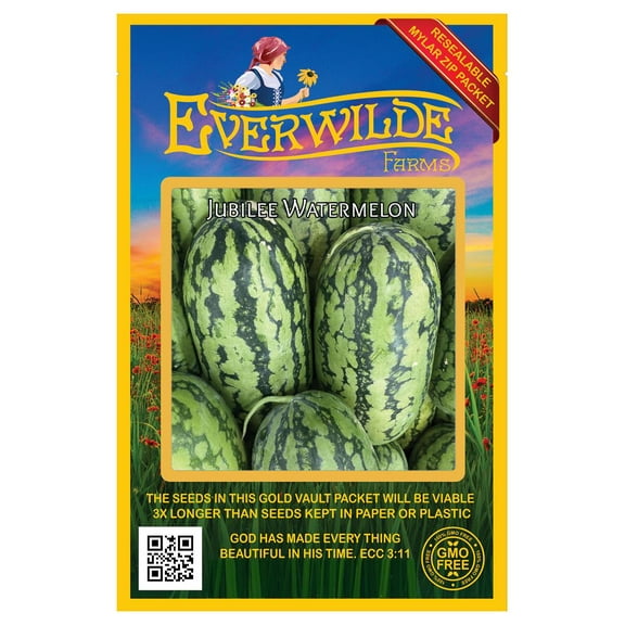 Everwilde Farms 40 Jubilee Watermelon Plant Seeds, Heirloom