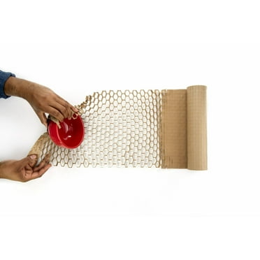 Scotch Cushion Lock Protective Wrap, 12 in x 1000 ft, 1 Roll, 100% Recycled Paper, Honeycomb Packing Paper, Alternative