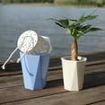 thumbnail image 2 of Nvzi Maceta de 2 piezas con forma de diamante que absorbe automáticamente el agua, nueva maceta minimalista de plástico blanco para plantas verdes, tamaño mediano: 4,72 x 5,51 pulgadas, 2 of 5