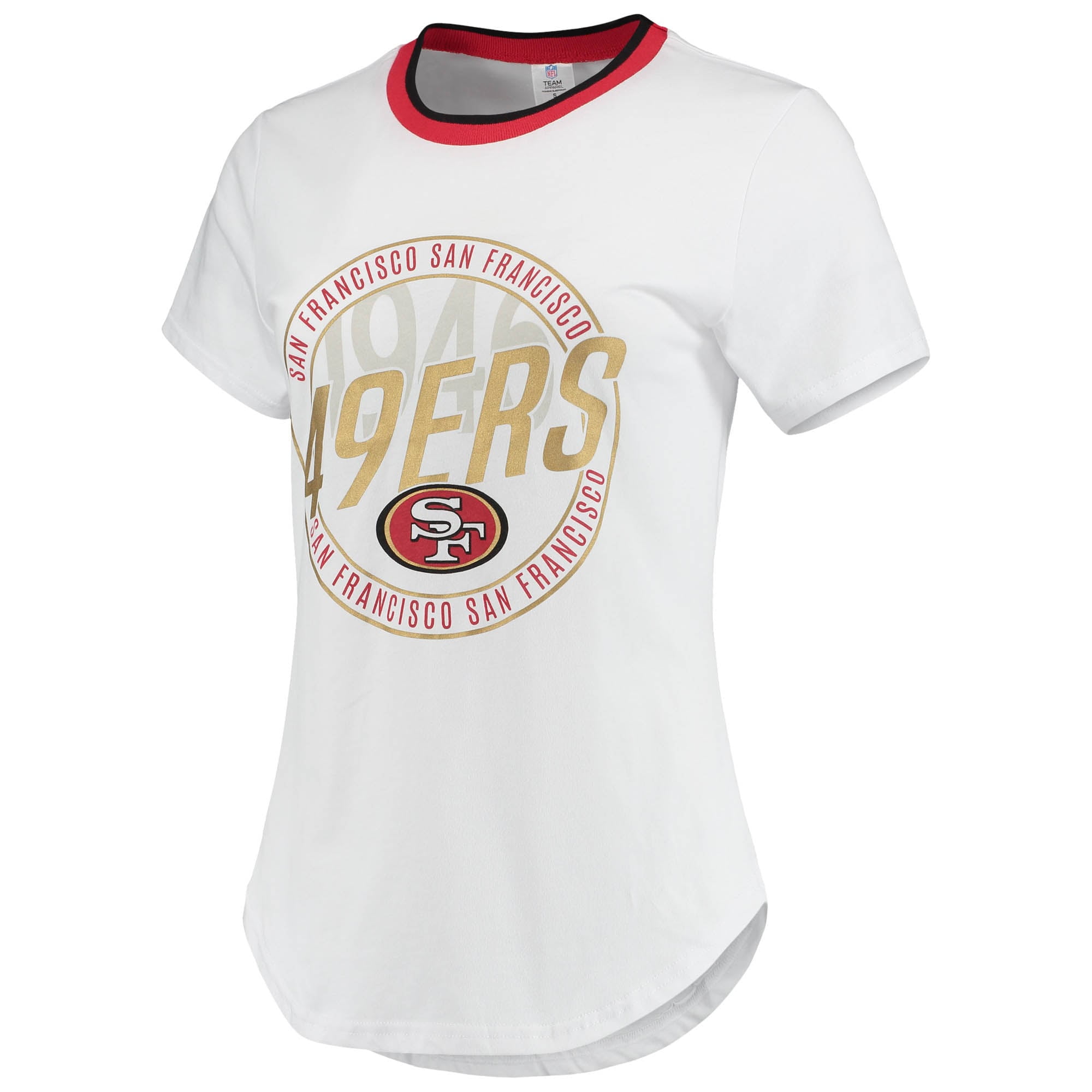 5th & Ocean San Francisco 49ers Women's Logo Lace Up T-Shirt - Macy's