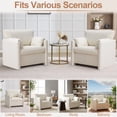 thumbnail image 5 of Oversized Accent Chair, 32.68" Wide Modern Armchair with Deep Seat, Mid-Century Comfy Reading Chair, Chenille Sofa Chair, Beige, 5 of 7
