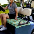 thumbnail image 3 of Renewold Golf Cart Seat Cover Universal Golf Cart Accessories Suitable for EZGO Yamaha Club Cars and More 2-Seat Golf Cart, Hawaiian Palm Tree Hibiscus Blue, 3 of 5