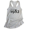thumbnail image 1 of Vintage 1982 Tank Top, Ladies Racerback Tank Top, 40th Birthday Tank, Fortieth Birthday Tank, B-day Tank, Silver Gray, XX-Large, 1 of 3