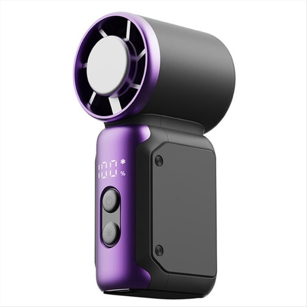 Mini Ventilador Portátil de Mano, 100 Velocidades, Recargable por USB, con Pantalla, Compresor de Aire Frío de Alta Velocidad, A