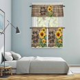 thumbnail image 6 of Farm Sunflower Kitchen Curtains Valances and Tiers Set of 3 Bee Home Sweet Home Retro Brown Wood Grain Tier Curtains and Valance with Rod Pocket for Small Windows, 27.5"x24", 6 of 9