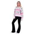 thumbnail image 3 of Jollidays Women's Candy Cane Trees & Santa Long Sleeve Crewneck Christmas Sweater, Sizes S-XXL, 3 of 5