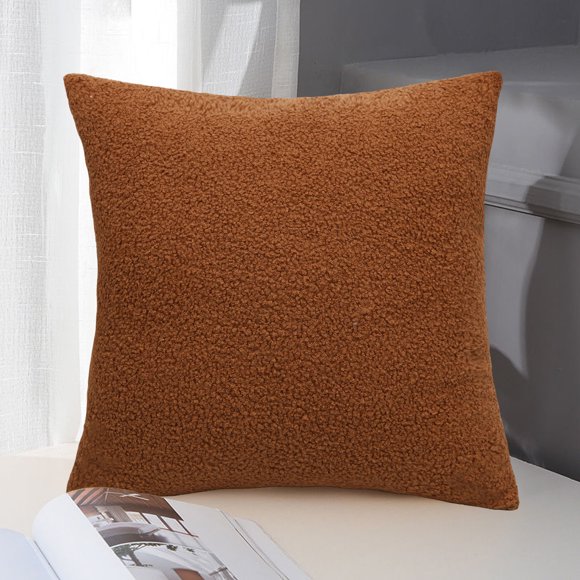 Funda decorativa rizada para cojín | Funda de cojín de poliéster suave con cremallera | 45x45 cm | Textura acogedora tipo oso de peluche | Decoración para sala de estar, sofá y cama | 1 unidad