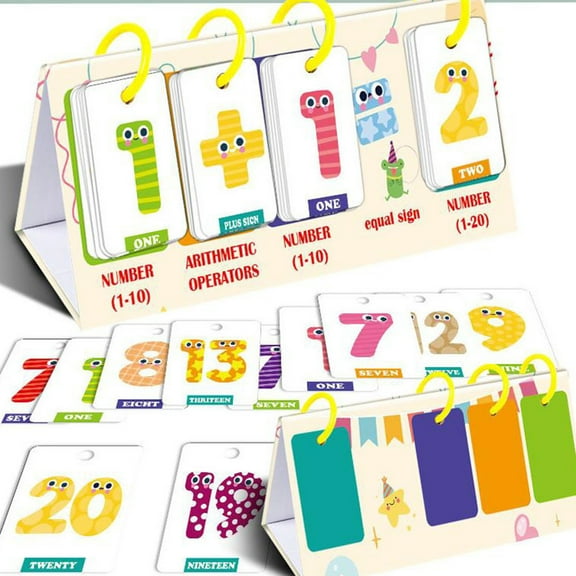 syligr Educational Learning Cards Set with Numbers Alphabet for Toddler 1 to 2 Years, Math Addition Subtraction Flash Cards, Preschool Classroom Teaching Aids for Kindergarten Homeschool Supplies