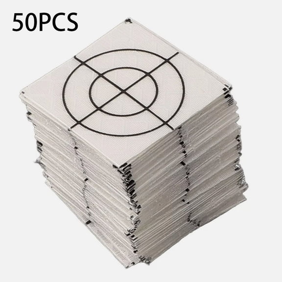 50pcs Total Station Reflector Silver Reflective Target Total Station Measurement For Total Station Surveying Reflective Sticker
