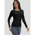 thumbnail image 5 of Womens Long Sleeve Stretch Crew neck T-Shirt Fitted Casual Basic Tops, 5 of 6
