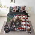thumbnail image 2 of Erosebridal Safari Bear Bed in a Bag Twin Size, American Flag Bed Set, Rustic Branches Bed Sheets Setp with Comforter, Super Cozy Bedroom Decoration, Reversible 7 Pieces, 2 of 5