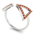 thumbnail image 2 of 0.2475 ct Round Cut Simulated Red Diamond Statement 14K White Gold Womens Engagement Ring, 2 of 5