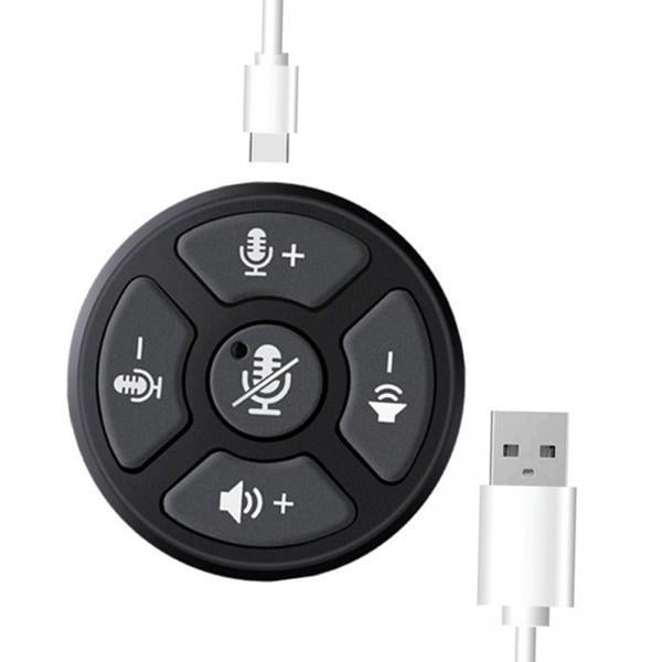 2x Micrófono de conferencia USB plug and Captura de voz Micrófono de condensador omnidireccional para reportero de Grabación de videoc