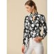 thumbnail image 2 of Blusa Mangas Largas Floral Allegra K Negro T S, 2 of 6
