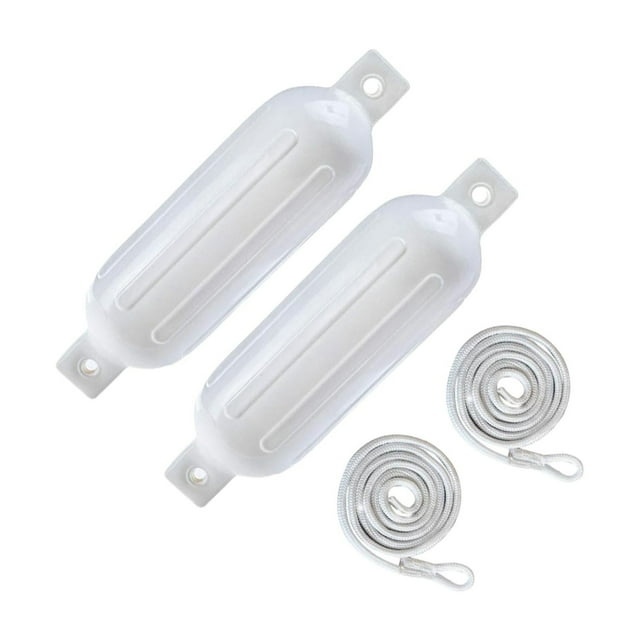 Ruiboury 2x Boat Fenders 6mm x 1.5M Anti PVC Ropes Collision for Docking Pontoon White G0 White Rope White G0 White Rope Rope 6x1.5m