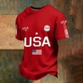 thumbnail image 5 of 250 Anniversary USA Merchandise Mens Short Sleeve Crewneck Patriotic Graphic Tee Commemorative Summer Top Red XL, 5 of 6