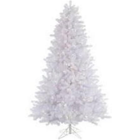 Vickerman Pre-Lit 7.5' Crystal White Pine Artificial Christmas Tree, LED, Warm White Lights