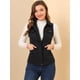 thumbnail image 4 of Allegra K Chaqueta con cremallera y bolsillos sin mangas Anorak Utility Chaleco para mujer Negro M, 4 of 6