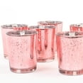 thumbnail image 3 of Koyal Wholesale 12-Pack Blush Pink Antique Votive Cups, Mercury Glass Candle Holders, Wedding Votive Candle Holders, 3 of 5