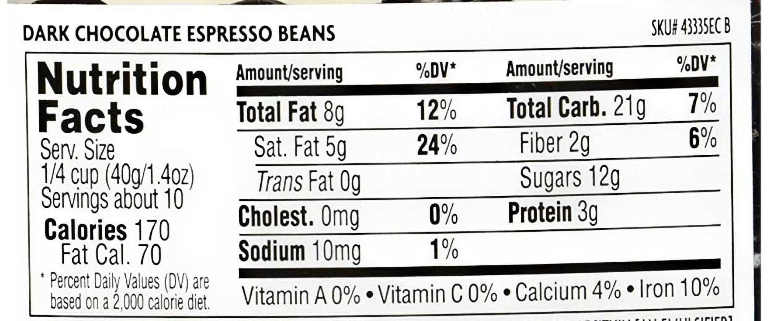 Dark Chocolate Covered Espresso Beans Bulk Pack of 4 Containers - 14 oz Per Container - 56 oz total