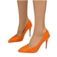 thumbnail image 4 of Summer Saving Clearance! Itsun High Heels Spring and New Fashion Shallow Mouth Pointed Thin Heels Women's Shoes Orange US Size 7.5, 4 of 5