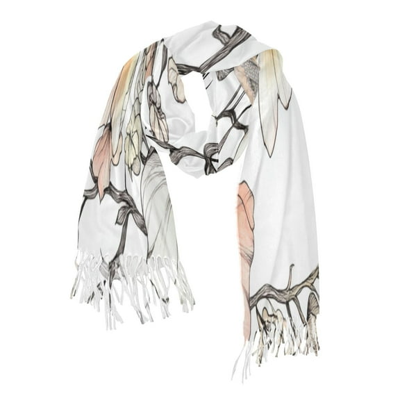 Flowers Bright Soft Stylish Scarf 86.6''x30.7'' Lightweight and Warm, Breathable