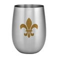 thumbnail image 1 of Supreme 18/8 Stainless Steel 20 oz. Full Color Printed Stemless Wine Glass, Unbreakable and Shatterproof Metal, for Wine and Beverage (Fleur-de-lis), 1 of 1