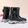 thumbnail image 6 of BOBOGOJP Girls Winter Mid Calf Snow Boots Warm Lined Non-Slip Shoes for Toddler Little Kid Big Kid Black for Size 1, 6 of 9
