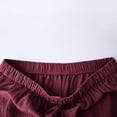 thumbnail image 7 of WQNVRNR Womens Wide Leg Pants- Drawstring Fashion Casual Elastic Waist Wine Size S, 7 of 7