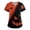 Black #029, variant on Womens Halloween Scrub Top V Neck Pumpkin Skeleton Scary Nursing Shirts Bat Ghost Short Sleeve Casual Workwear 3XL