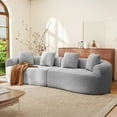 thumbnail image 2 of Daluvenix 110" Modular Sectional Sofa, Modern Curved Sofa Couch for Living Room, 4 Seater Cloud Couch with 4 Pillows, No Assembly Required, Grey, 2 of 9