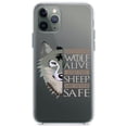 thumbnail image 1 of DistinctInk Clear Shockproof Hybrid Case for iPhone 12 Pro MAX (6.7" Screen) - TPU Bumper Acrylic Back Tempered Glass Screen Protector - One Wolf Alive, Sheep Never Safe, 1 of 2