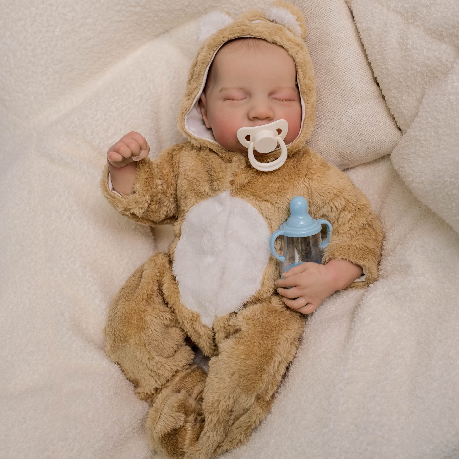 Realistic Reborn Baby Dolls, 19 inches Soft Cloth Body Baby Dolls, Sleeping Real Life Cute Baby Doll with Toy Accessories Gift Set for Kids Age 3+