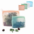 thumbnail image 1 of Sentmoon Sacs Ziploc Sacs à Fermeture Éclair Silicone de Qualité Alimentaire Sacs de Rangement Réutilisables 500 ml Scellage Étanche Pochettes de Conservation des Aliments pour Fruits Légumes Collations Maquillage, 1 of 6