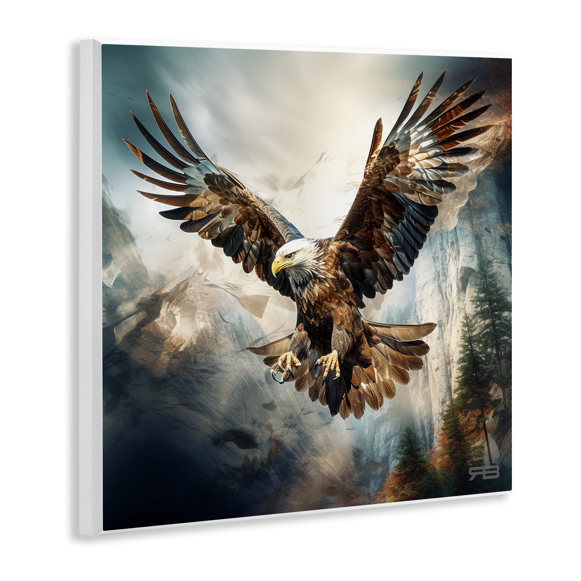 Stupell Industries Intense Eagle Spreading Wings Animals & Insects Painting Unframed Art Print Wall Art, 12 x 12