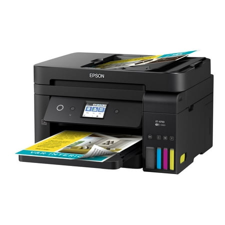 Epson WorkForce ET-4750 EcoTank Wireless Color All-in-One Supertank Printer with Scanner, Copier, Fax and