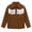 Brown, variant on Men's Fringe Western Snap Button Shirt, Long Sleeve Cowboy Cowgirl Casual Blouse for Rodeo & Festivals L
