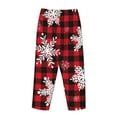 thumbnail image 5 of Daiia Snowflakes On A Buffalo Plaid Women's Sleep Pant with Pockets and Drawstring,Pajama Pants-Medium, 5 of 9