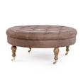 thumbnail image 3 of Zentique CF056-2 E272 A008 Maison Tufted Round Ottoman, Aubergine Linen - 40 x 17 x 40 in., 3 of 3