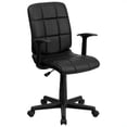 thumbnail image 1 of Pemberly Row Mid Back Quilted Office Swivel Chair with Arms in Black, 1 of 6
