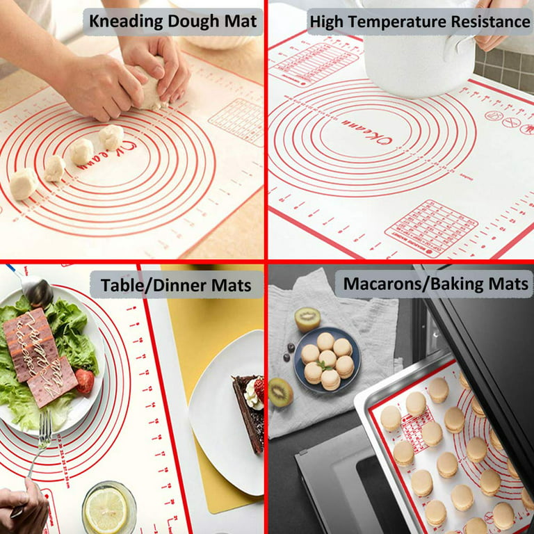 Silicone Baking Mat Extra Large Non-stick Baking Mat With High Edge, Food  Grade Silicone Dough Rolling Mat For Making Cookies, Macarons, Multipurpose