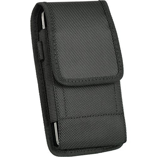 For MOTOROLA MOTO G Black Tough Nylon Pouch Cell Phone Case Duty Metal Clip Holster+Ring Hook+ cell phone Microfiber