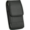 For ZTE Valet Black Tough Nylon Pouch Cell Phone Case Duty Metal Clip Holster+D Ring Hook