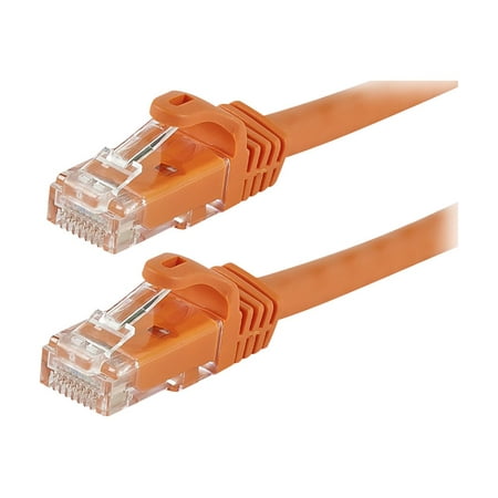 UPC: 0757901813641 | Monoprice FLEXboot Series – Patch cable – RJ-45 (M) to RJ-45 (M) – 7 ft – UTP – CAT 6 – molded  snagless  stranded – orange
