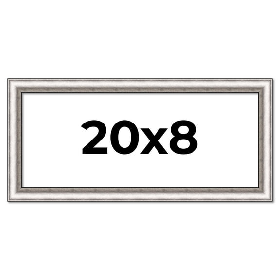 20x8 Frame Silver Real Wood Picture Frame Width 1.25 Inches | Interior Frame Depth 0.5 Inches |