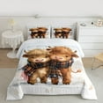 thumbnail image 2 of Feelyou Little Highland Bull Full Size Comforter Sets, Kawaii Rustic Cow Bedding Comforter Set, Cartoon Farm Animal Reversible Bedding Sets, Microfiber Bedroom Decor, 3pcs, 2 of 8